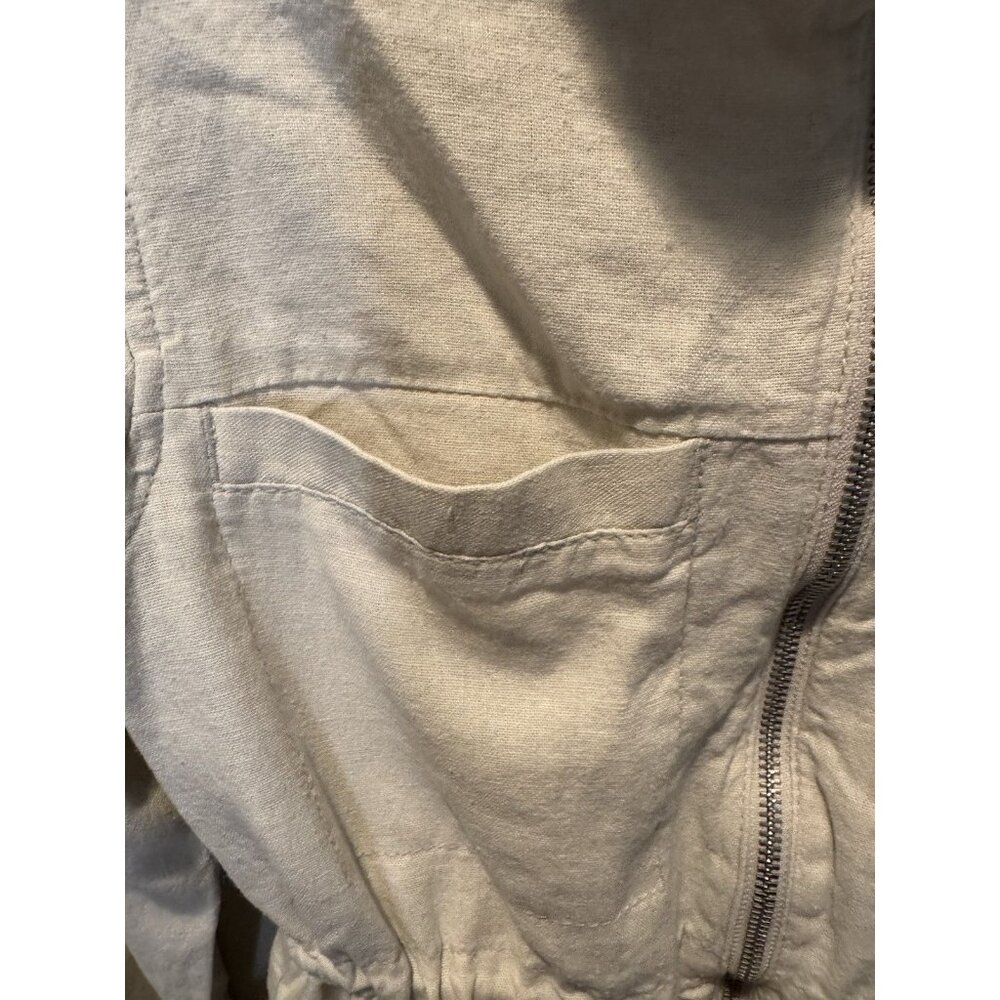 Old Navy Cream Linen Blend Womens Long Sleeve Utility Jacket XS Minimalist - Picture 2 of 11